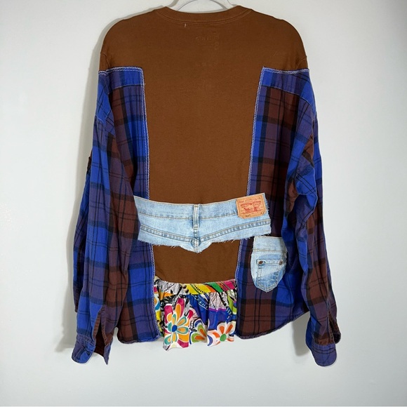 Handmade Upcycled Art To Wear Top Tunic-Patchwork-Boho-One Size - Picture 6 of 8